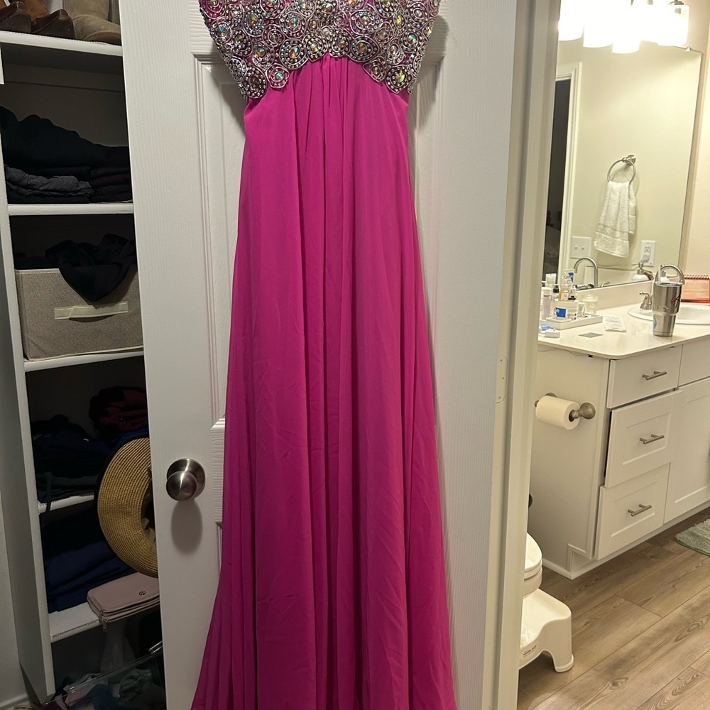 Blush Fuchsia Embellished Gown